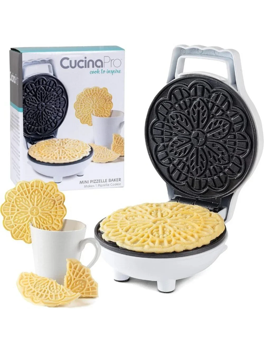Nonstick Pizzelle Maker Set – Easy Mini Waffle Iron for Thin Cookies & Desserts